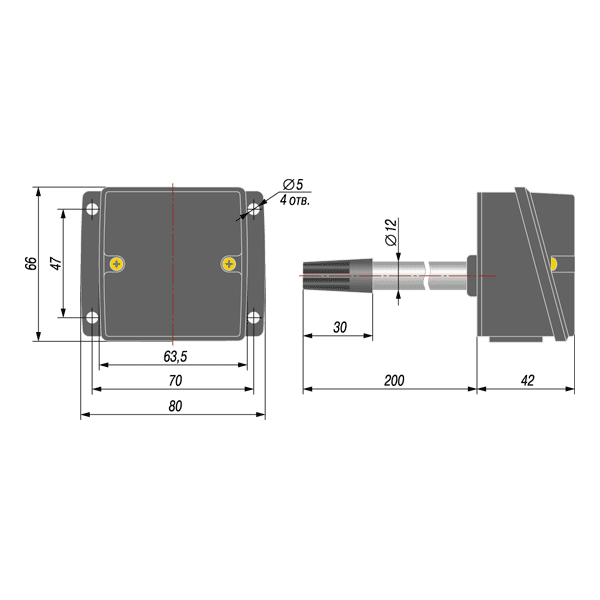 Датчик температуры для воздуховодов ДТС3015-PТ1000.B2.200, изображение 2