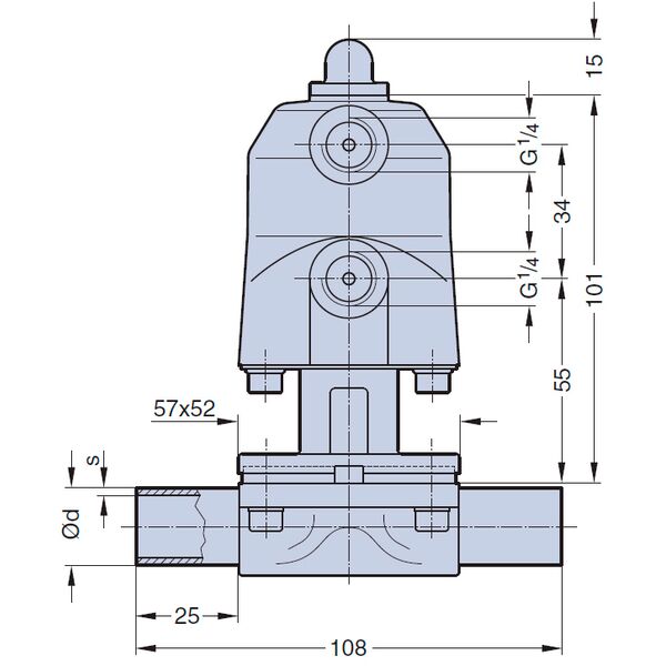 Серия ASCO KMA Тип 195 с пневматическим управлением DN 8 - 20мм (3/8-3/4), изображение 2