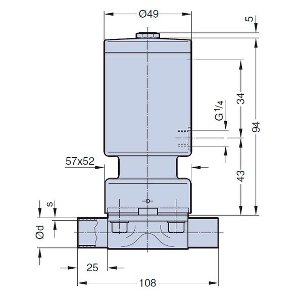 Серия ASCO Steripur Тип 307 с пневматическим управлением DN 8-20мм (3/8-3/4), изображение 2