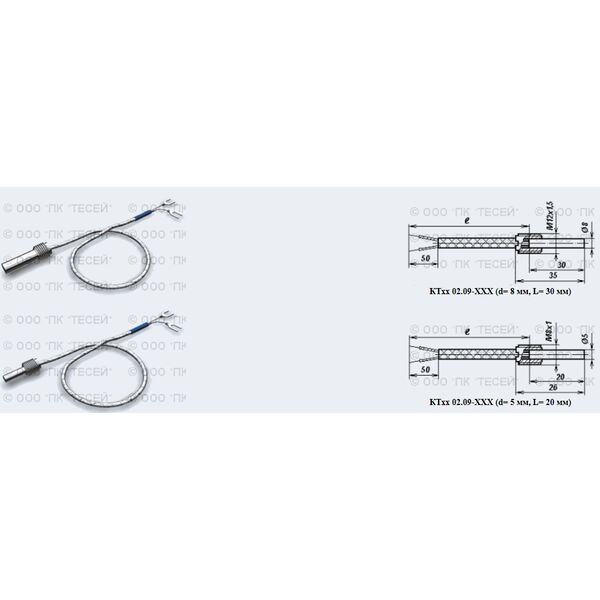 Термоэлектрические преобразователи 02.09; тип КТХА, КТХК т