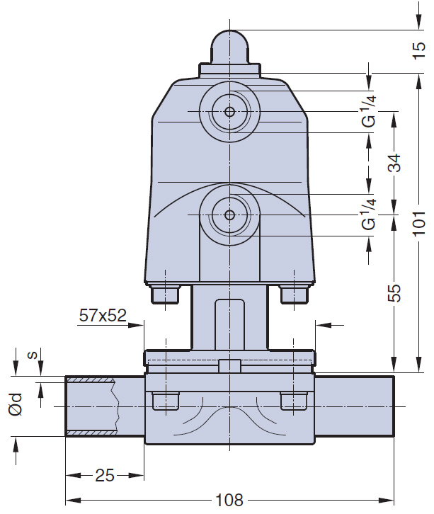 Серия ASCO KMA Тип 195 с пневматическим управлением DN 8 - 20мм (3/8-3/4)